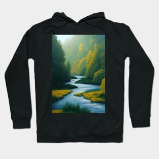 Beautiful untouched nature with river Hoodie